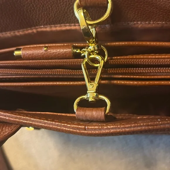 Joy & Iman Brown Leather Tote with Gold Hardware - Picture 14 of 15